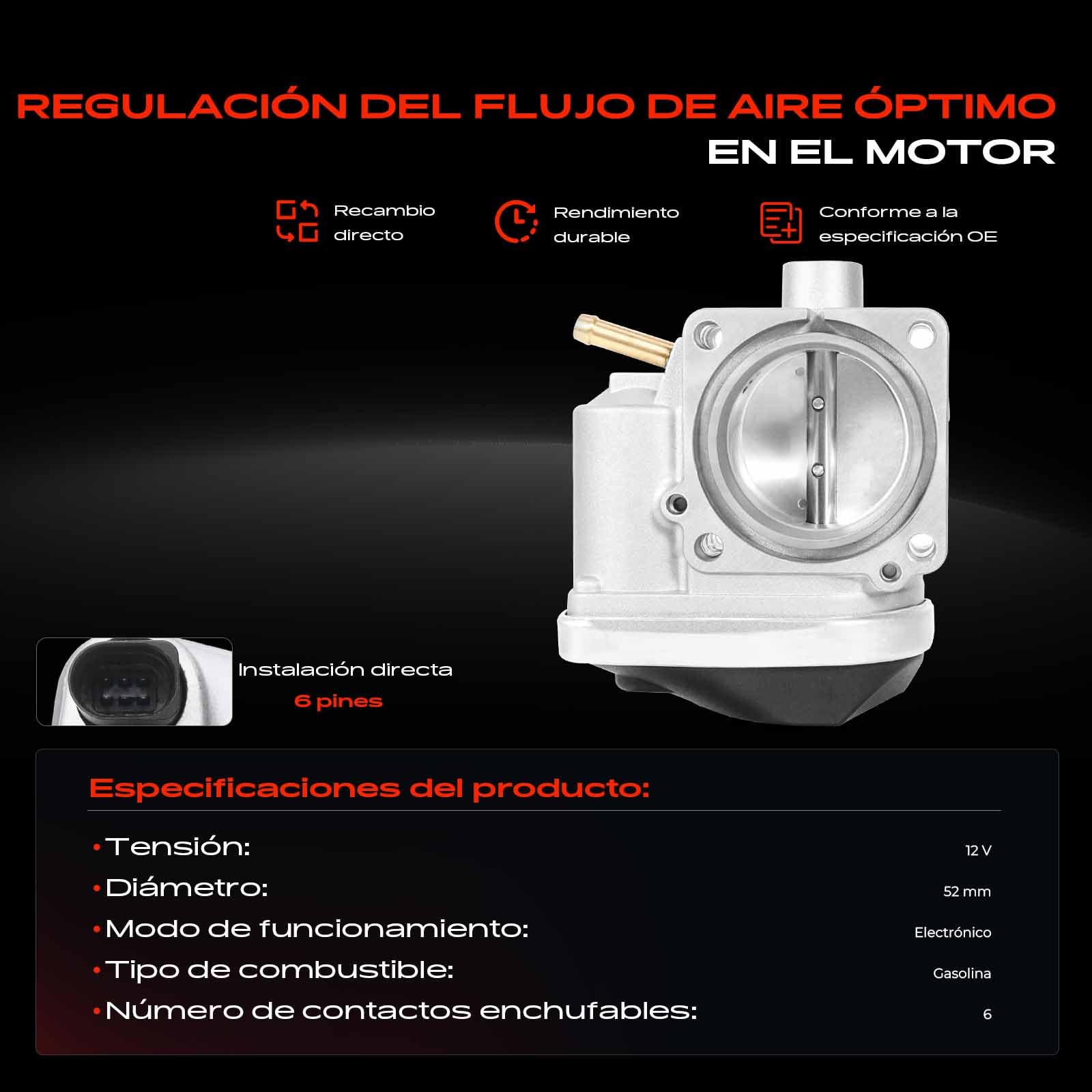 Frankberg Válvula de mariposa Cuerpo de mariposa Compatible con M.i.n.i cabrio R52 C.o.o.p.e.r M.i.n.i cabrio R52 One M.i.n.i R50 R53 One M.i.n.i R50 R53 C.o.o.p.e.r Replace# 13547509043,V20-81-0006