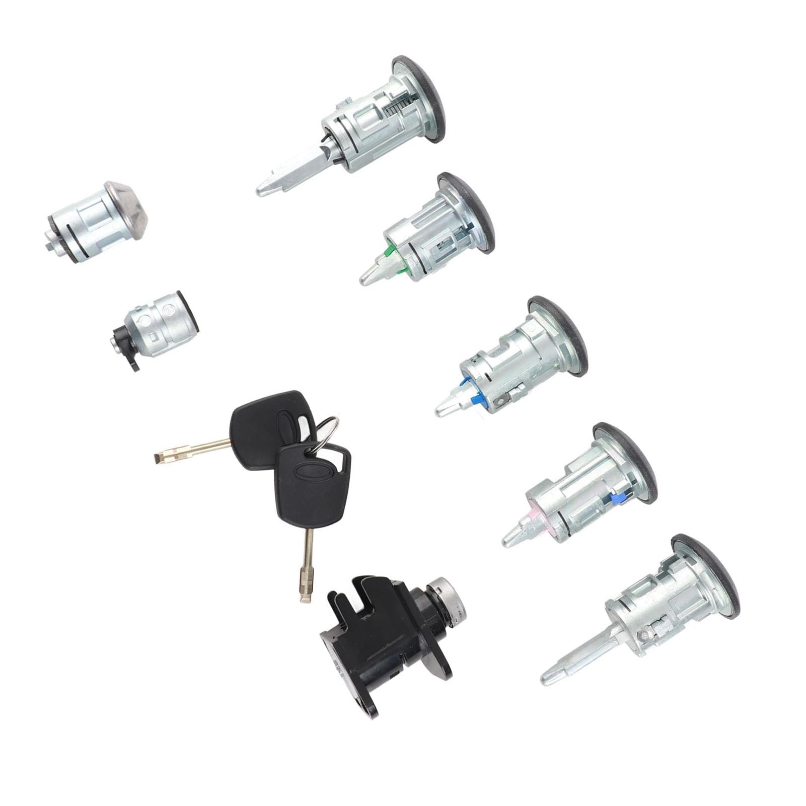 Yinhing Set Chiavi per Auto con Serrature Carburante Cofano Accensione 4425134 Sostituzione per Connect 2002 2007 Kit Completo Include Porta e Cilindri di Accensione con Chiavi
