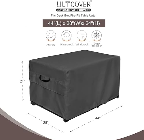 Miniatura 2 de ULTCOVER Caja de almacenamiento para banco de cubierta de patio - Cubiertas impermeables para mesa de hoguera rectangular al aire libre 44 x 28
