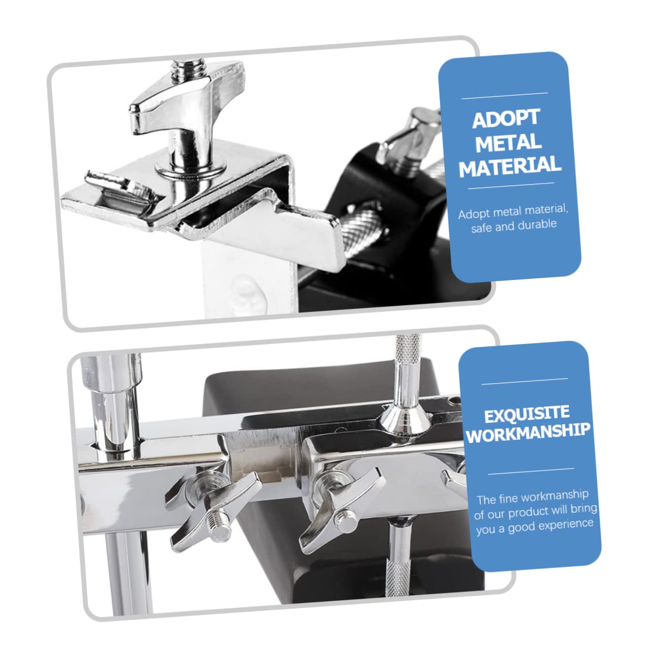 Yardwe High Hardness Drum Cowbell Mount Clamp Universal Drum Set Accessory Large Cowbell Holder