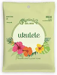 Martin Cordas Ukulele M630, Cordas de Fluorocarbono de Bitola Barítono Ukulele