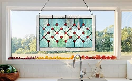 image for Fine Art Lighting Tiffany-Style Stained Glass Window Panel, 100% Genui