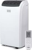 BLACK+DECKER Smart Portable Air Conditioner with Heat, 12,000 BTU (8,000 BTU SACC) Cooling, 9,000 BTU Heating for Rooms up to 550 Sq. Ft., Follow Me Remote, BPACT12HWT, White