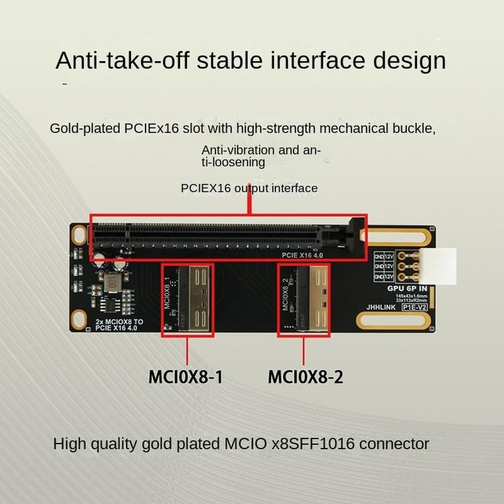 Scheda Adattatore MCIO X8 a PCIe 4.0 X16 per Server