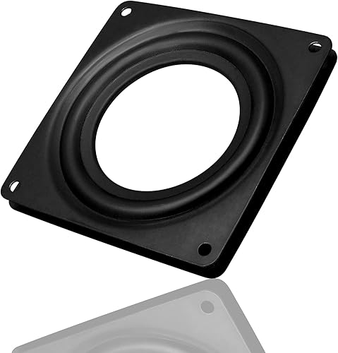 Miniatura 3 de 4 placas giratorias cuadradas de 4 pulgadas, placa giratoria de 300 libras de capacidad para bandejas de servir, estantes de almacenamiento de