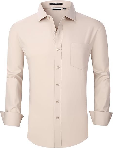 Alex Vando Mens Bamboo Dress Shirts Wrinkle Free Regular Fit Stretch Button Down Shirt
