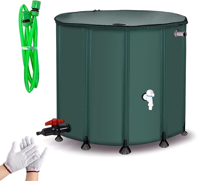 Rain Barrel, Portable Rainwater Storage Tank, Collapsible