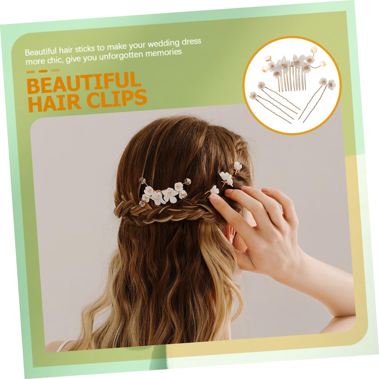 MAGICLULU 12 Stk Blumen seithaar kamm Haarspangen Haarklammer hair clips comb Haarnadel haarschmuck Frauenhaarstock Blumenhaarstab für Frauen Hanfu Brötchen die Blumen Stift Braut Keramik