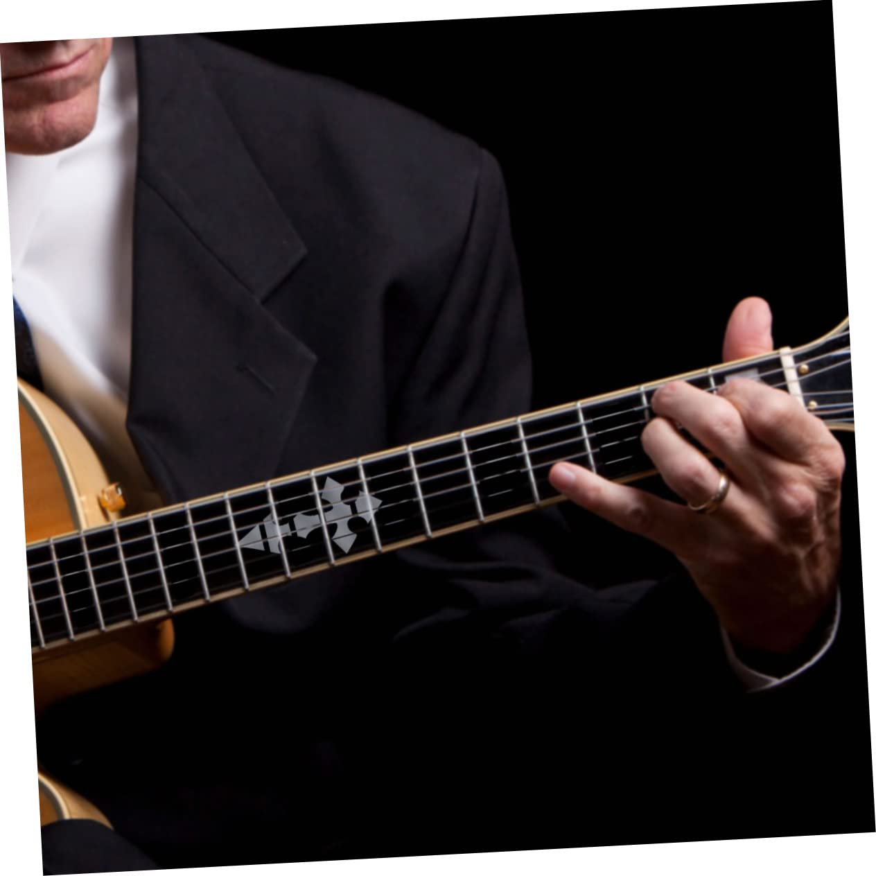 GOOHOCHY Guitar Fingerboard Sticker Fretboard Inlay Decals Cross Style Fretboard Stickers for Electric and Acoustic Guitars Decorative Guitar Fret Stickers Easy Application Durable Design