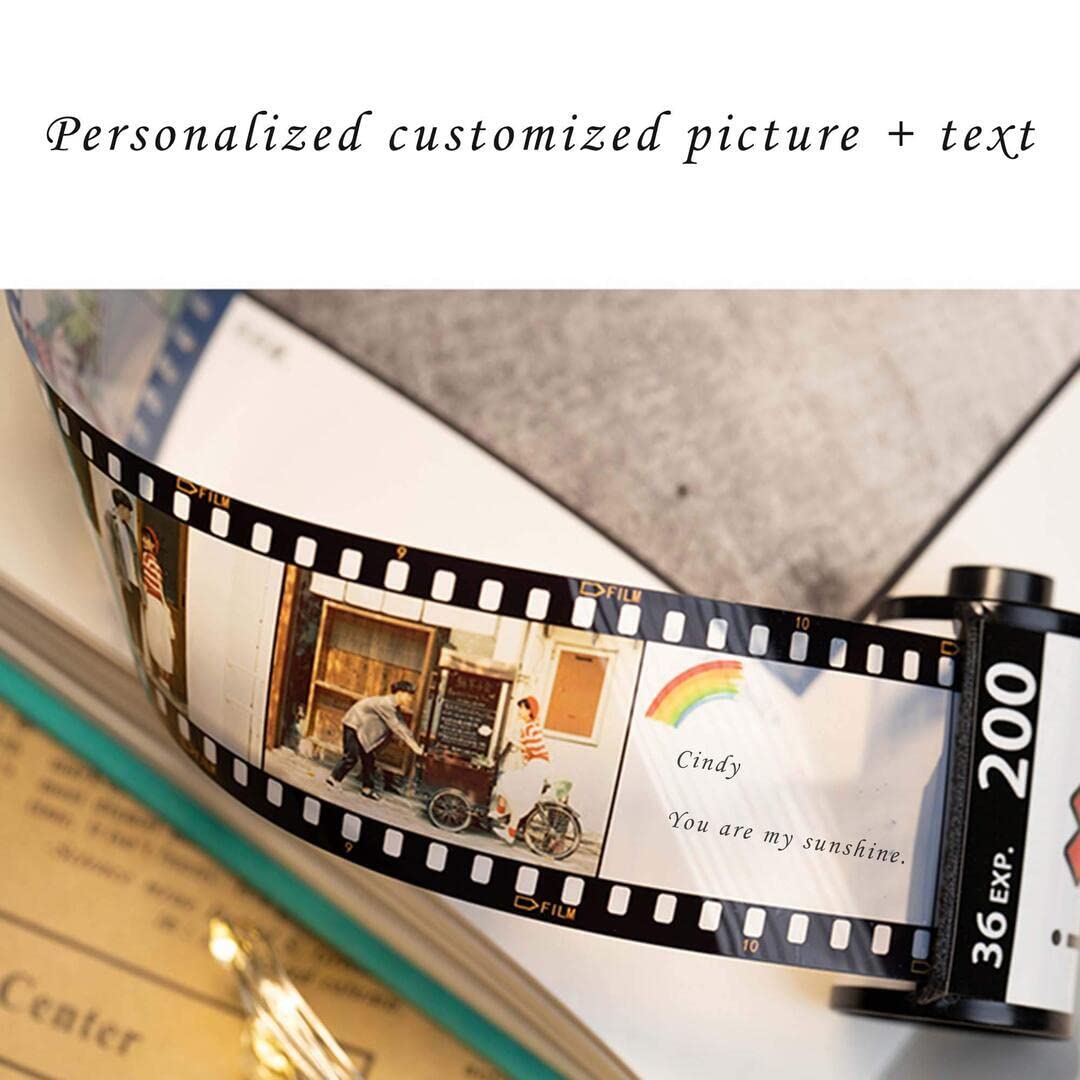 Jewelstruck Llavero personalizado con rollo de película fotográfica, llavero de cámara de fotos personalizado, regalos para novio, pareja, mejor amiga, 14 Fotos+calendario, 47*25mm