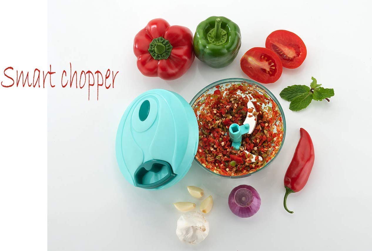 Gharonda Mini Handy 350 ml Dori/Thread Vegetable Chopper,Fruit Chopper with 3 Stainless Steel Blade 2