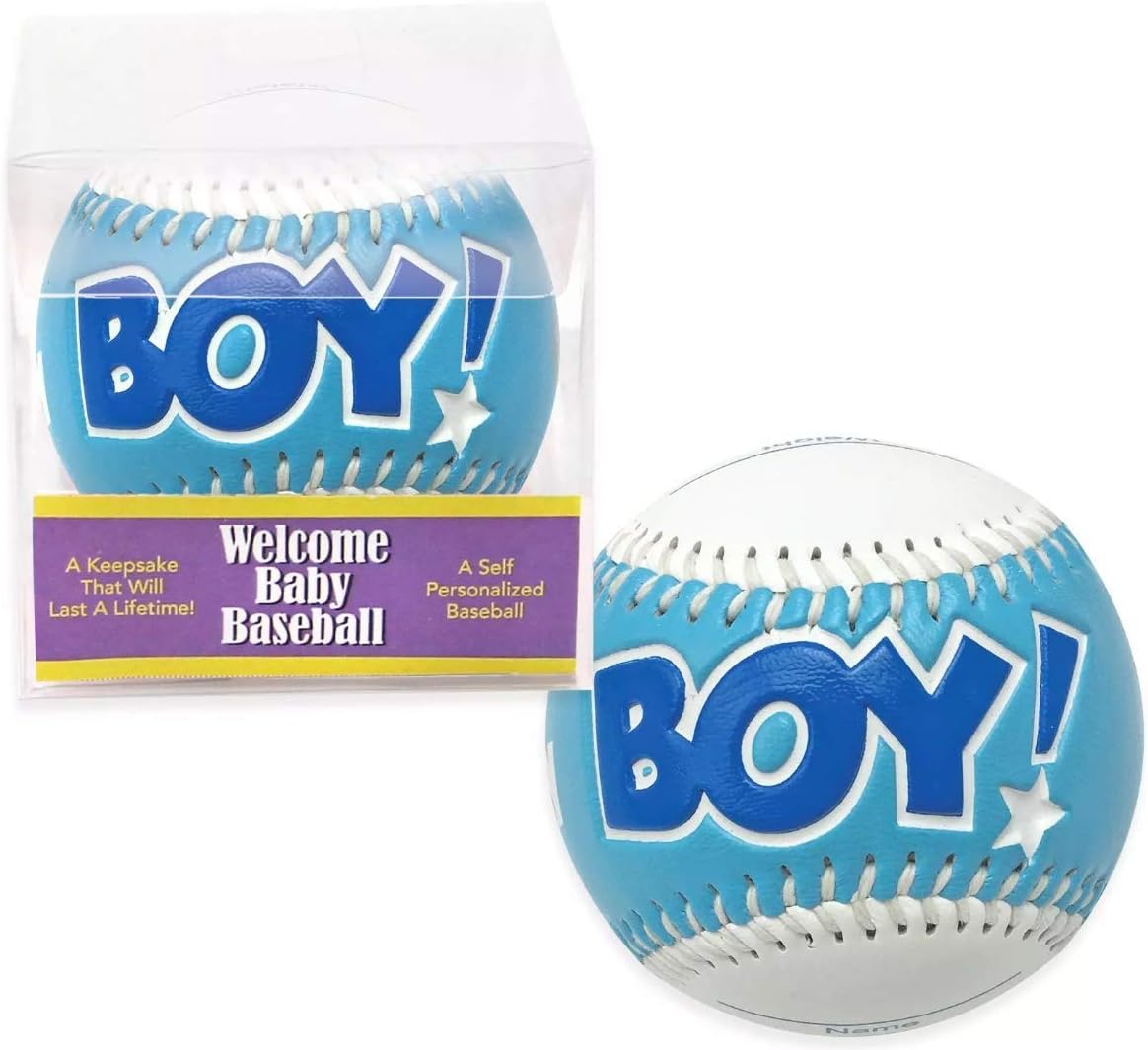 "IT'S A BOY" Baseball -BIRTH ANNOUNCEMENT/Keepsake/GIFT/BLUE - INCLUDES DISPLAY BOX/Shower/CHRISTENING/NEW BABY GIFT