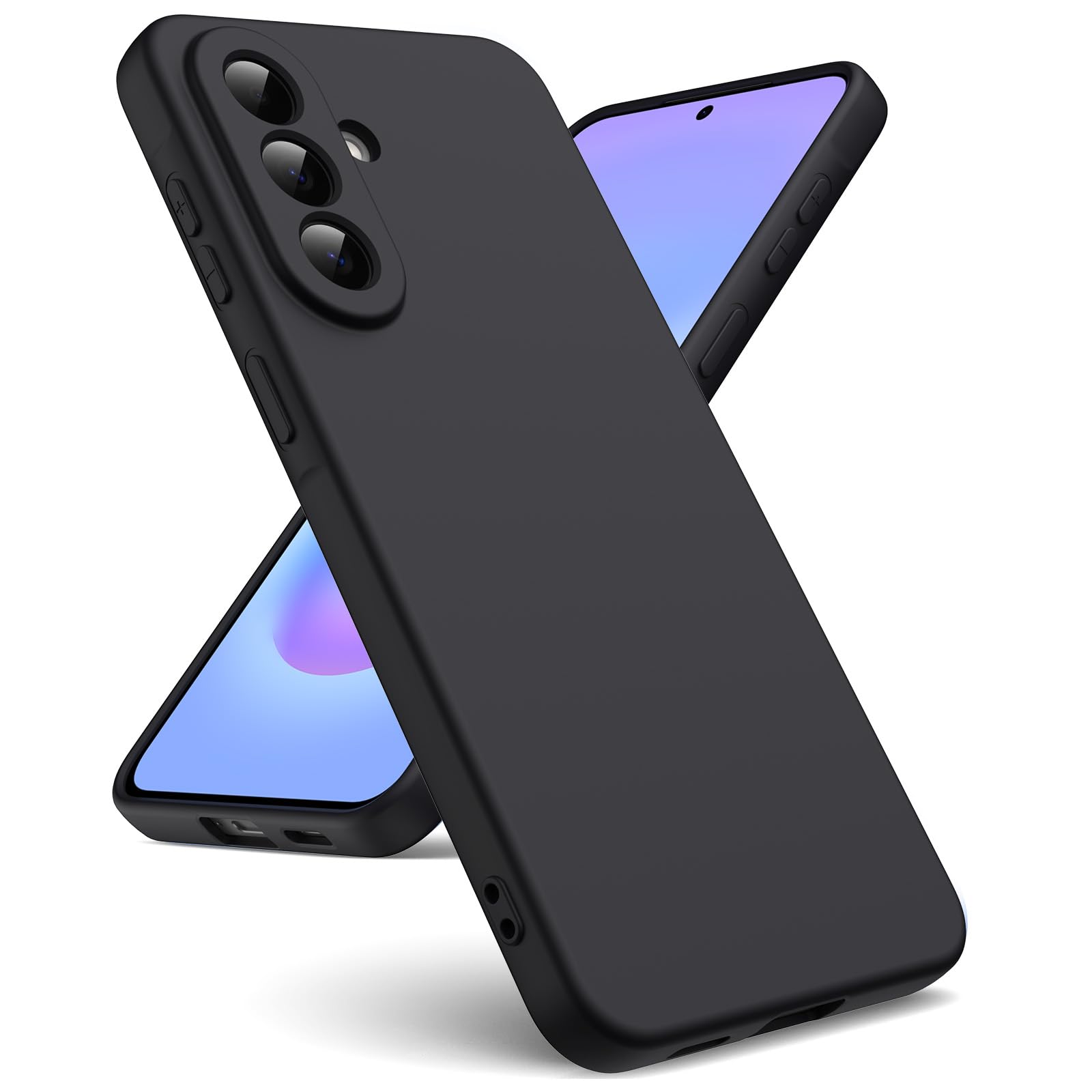 Oududianzi - Hülle für Samsung Galaxy A17 4G/5G, Silikon Liquid Flüssigsilikonhülle, Kratzfestes Innenseite Mikrofaser, Weiches TPU Schutzhülle aus Gummi Stoßfeste Handyhülle - Lila