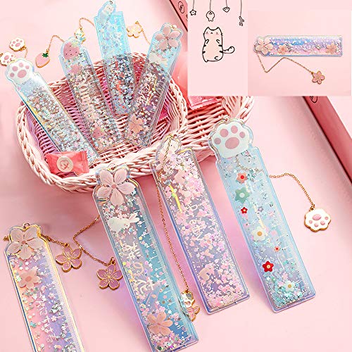 KKmoon Marcador multifuncional de régua de desenho animado criativo com papel de carta de estudo de