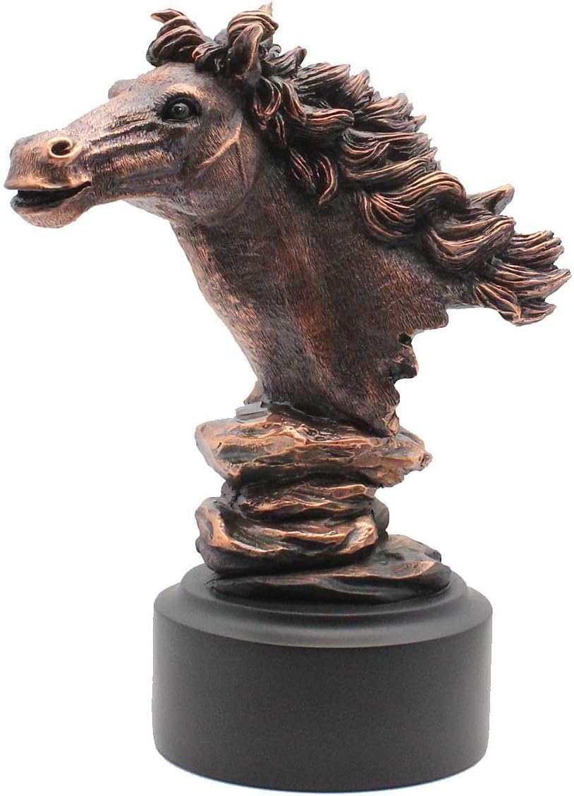 Patinated Copper Bronze Horse Head Statue (Figurine)