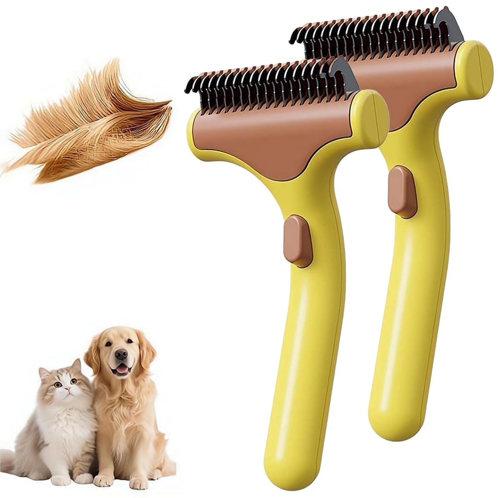 Pet Pro Grooming Tool - Undercoat Rake for Dogs & Cats,2027 New Dematting Comb for Long & Short Hair,Professional Pet Grooming Brush,Deshedding Tool for Long & Short Hair, Heavy Shedding & Matted Fur