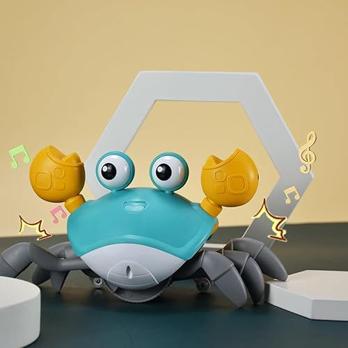 MENG YANG Juguete de sonido de cangrejo para gatear, juguetes sensoriales para bebés, juguete interactivo de cangrejo con música y luz, regalos de