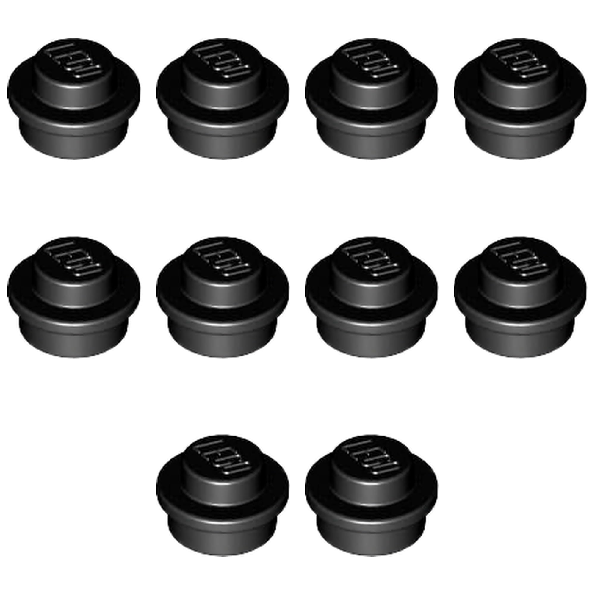 LEGO Plate, Round 1 x 1, Part 4073 (Black, 10, Bricks) โ image 1