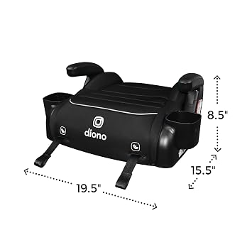 Diono Connect3 RXT Backless Booster, Slim Fit 3-Across in Many Mid-Sized Sedans and SUVs, for Children from 40-120 lbs., Lightweight with Latch connectors