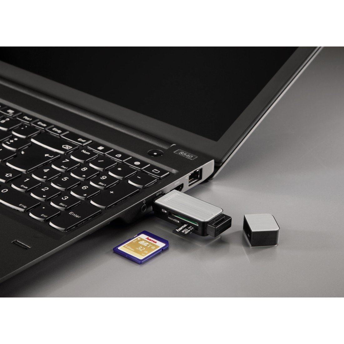 Hama czytnik kart pamięci USB 3.0 A (adapter micro SD, karty SD, microSD, microSDHC, microSDXC, do 5 Gbit/s) srebrny