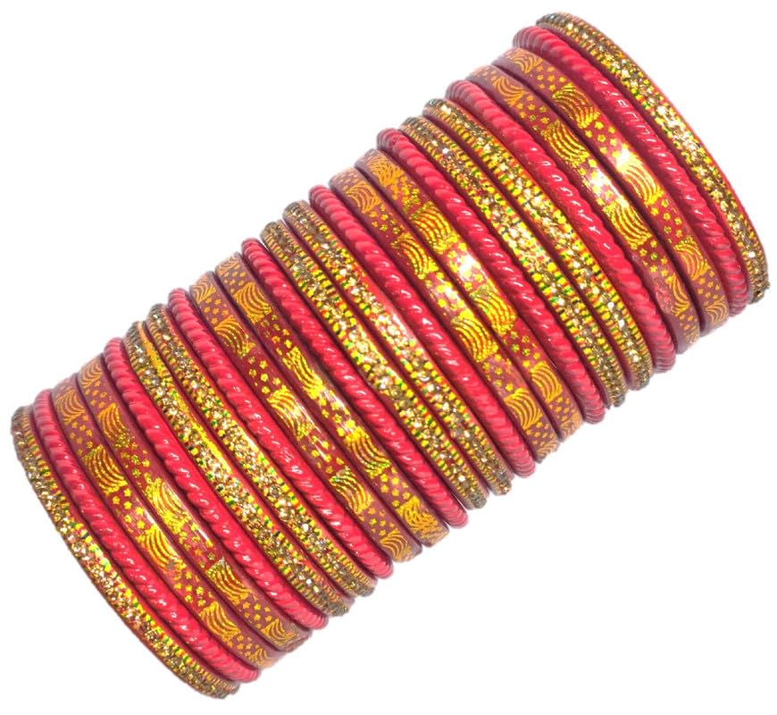Anshi Creations Traditional Handmade beautiful design printed Lac/Lakh bangle set (X152,Red,2.6,Pack of 24) (B0CJ73DFXC) Amazon Price History, Amazon Price Tracker
