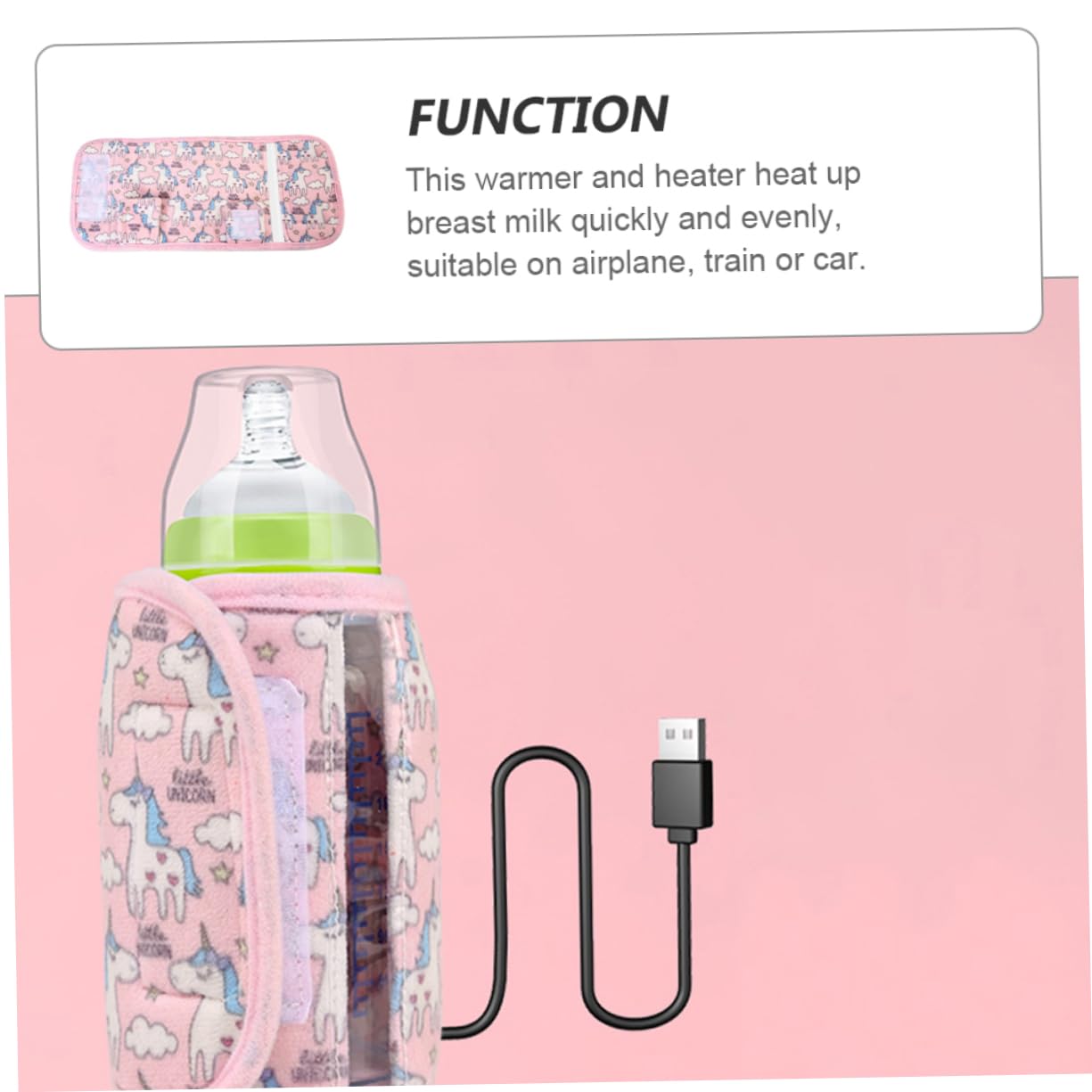 TOYANDONA 3piezas Térmica para Biberones Funda Aislante Calentadora Portátil para Viajes Compatible Cargador USB para Mantener Leche Temperatura Deseada