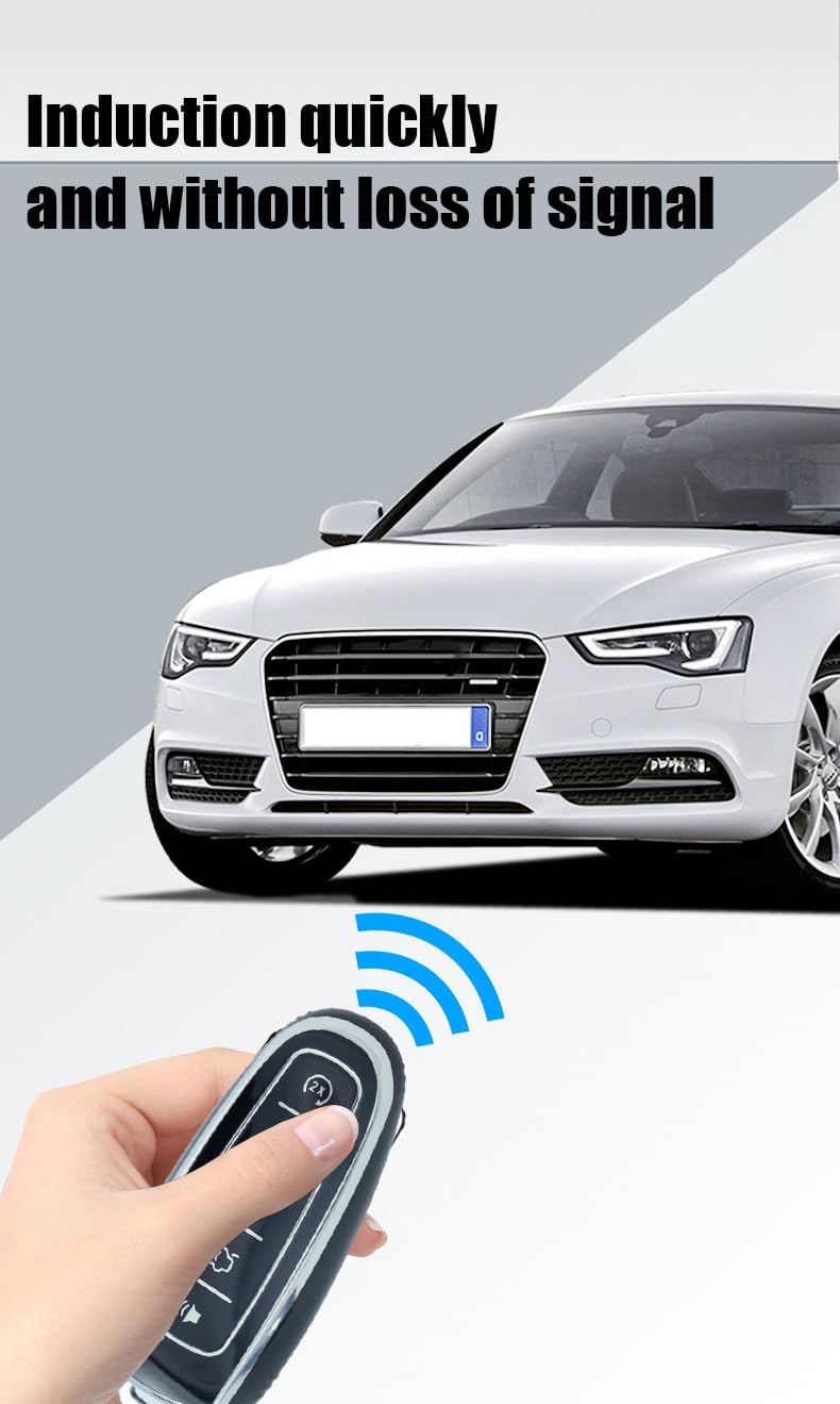 ontto Custodia per chiave auto, adatta per Ford Focus Edge Explorer Expedition C-Max Flex Titanium per Lincoln 5 tasti telecomando PVC metallo custodia portachiavi B rosso