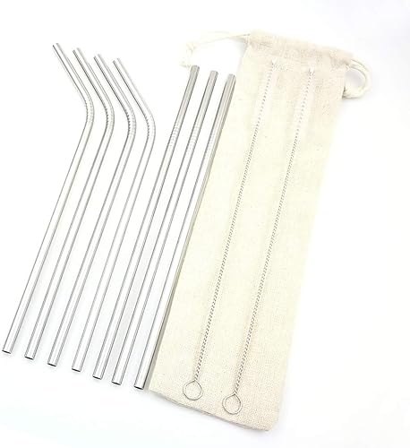 Pajitas de acero inoxidable, reutilizables, ultra largas, de 8.5 pulgadas, de boca redonda, de metal, se adaptan a todos los vasos de 20 onzas Yeti