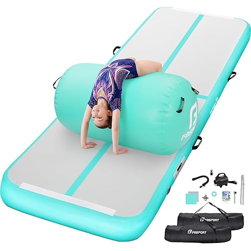 Air Roller Gymnastics Barrel, Inflatable Gymnastics Air Roller Inflatable Air Gymnastics Mat with Electric Pump for Yoga Cheerleading Training Home Park Outdoor Use