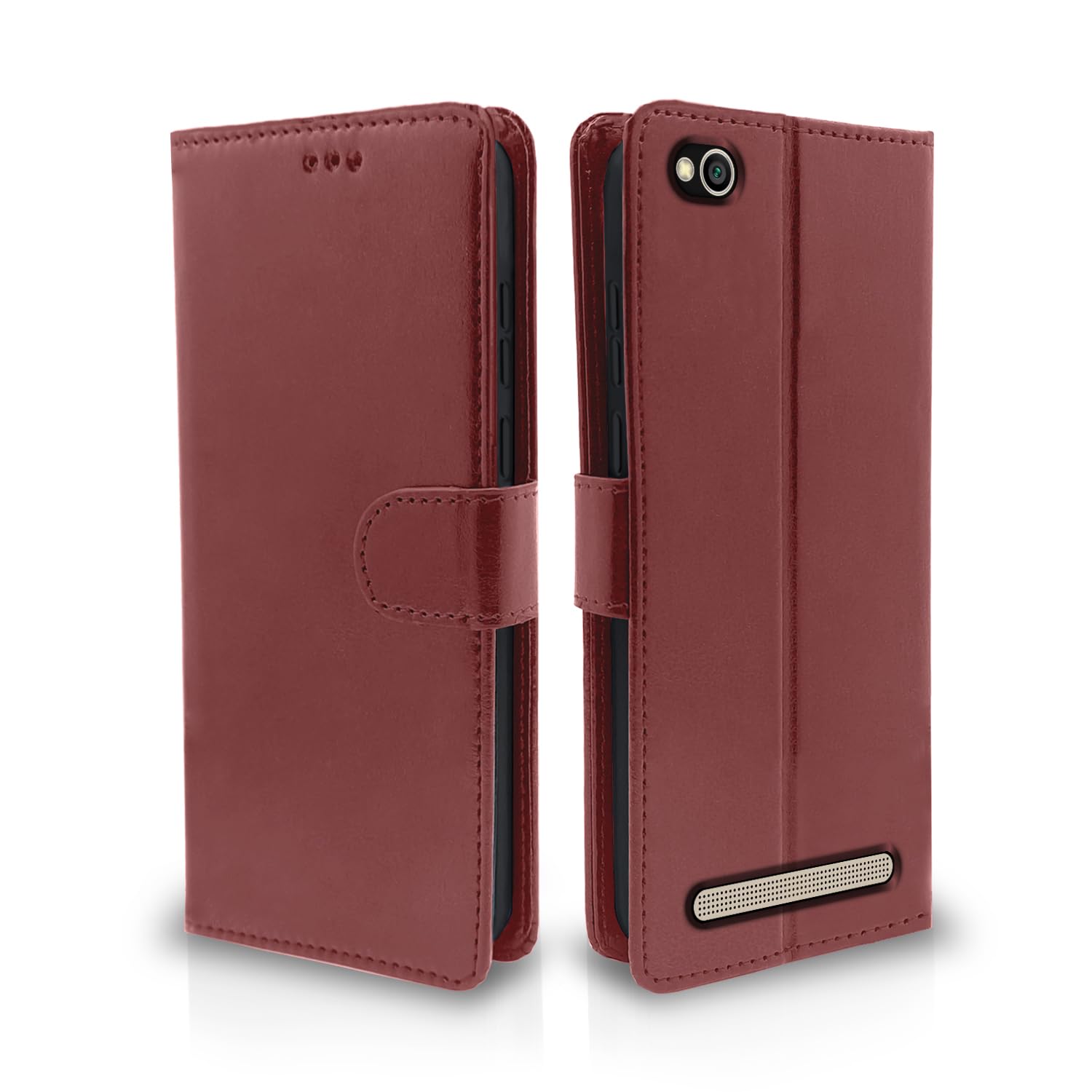 Pikkme Redmi 5A Flip Cover Leather Finish | Inside TPU with Card Pockets | Wallet Stand and Shock Proof | Complete Protection Flip Case (Brown) (B085PN18MS) Amazon Price History, Amazon Price Tracker