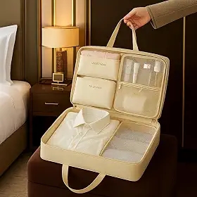 Organizador De Viagem Premium 6 Em 1 Dobrável, Impermeável, Grande Capacidade, Com Bolsos Separados, Pendurável, Para Mala, Roupas E Acessórios, Marca VARENZIA