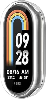 TenCloud Screen Protector Case Compatible with Xiaomi Smart Band 8 Watch Screen Protector Cases Soft TPU All-Around Cover Scratch Resistant Protective Case for Mi Band 8 (Clear)