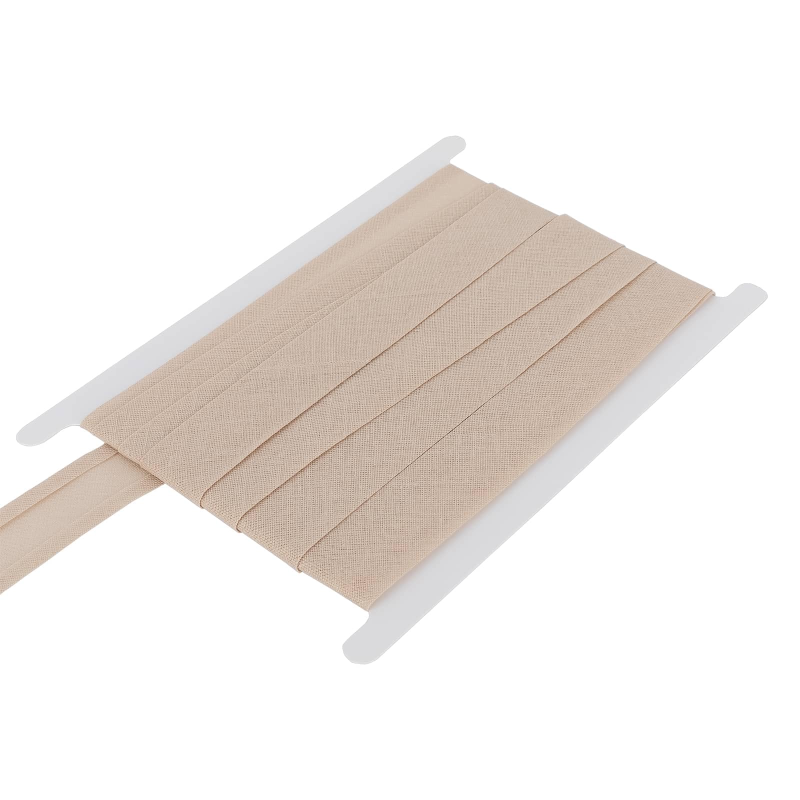 DFL 100% Cotton Bias Binding Tape, Premium Sewing Trim – 5 Metre Length | 1 Inch (25 mm) or 1/2 Inch (13 mm) Widths | 30 Colours for Quilting, Dressmaking & Crafts(Beige,1 Inch/25mm Wide)