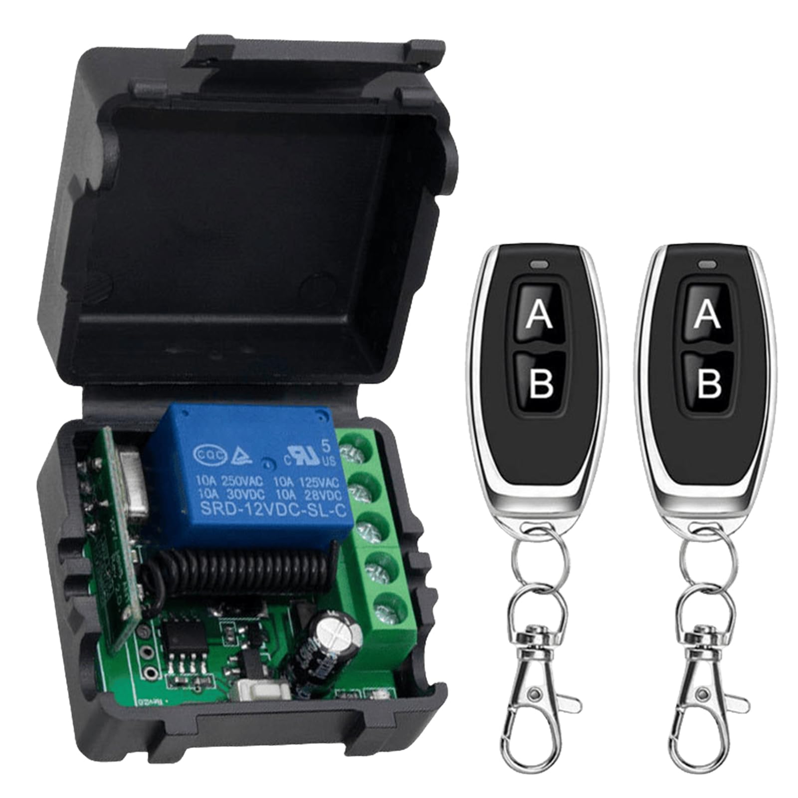 Interruttore Radiocomandato Universale - 2 Telecomandi, 1 Canale, Per Garage, Luci, Tende - Foto 3