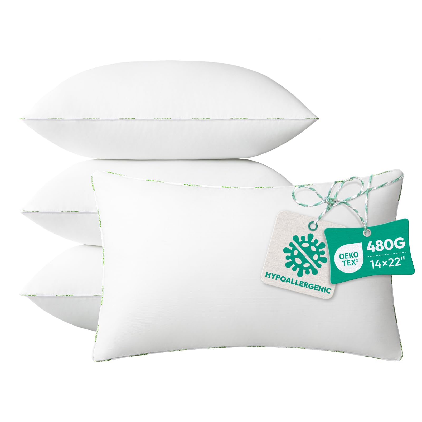 Throw Pillow Inserts (Pack of 4, 14 x 22 Inches, White) - Hypoallergenic 100% Virgin Fiber Lumbar Pillow Form Microfiber Throw Pillows for Bed and Couch Pillows | Indoor Decorative Pillow