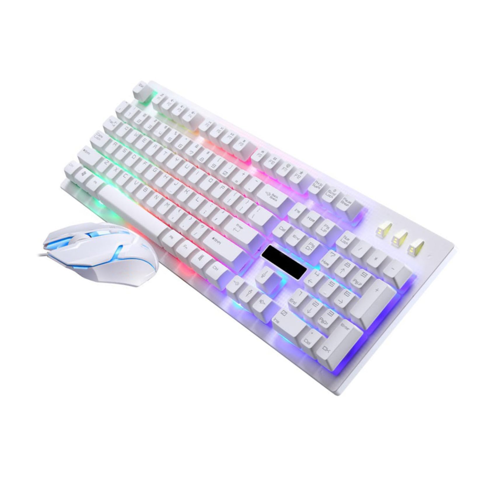 SHINEOFI Conjunto de Teclado y Ratón para Teclado Ergonómico Cable USB Gaming Mecanico para Gamers