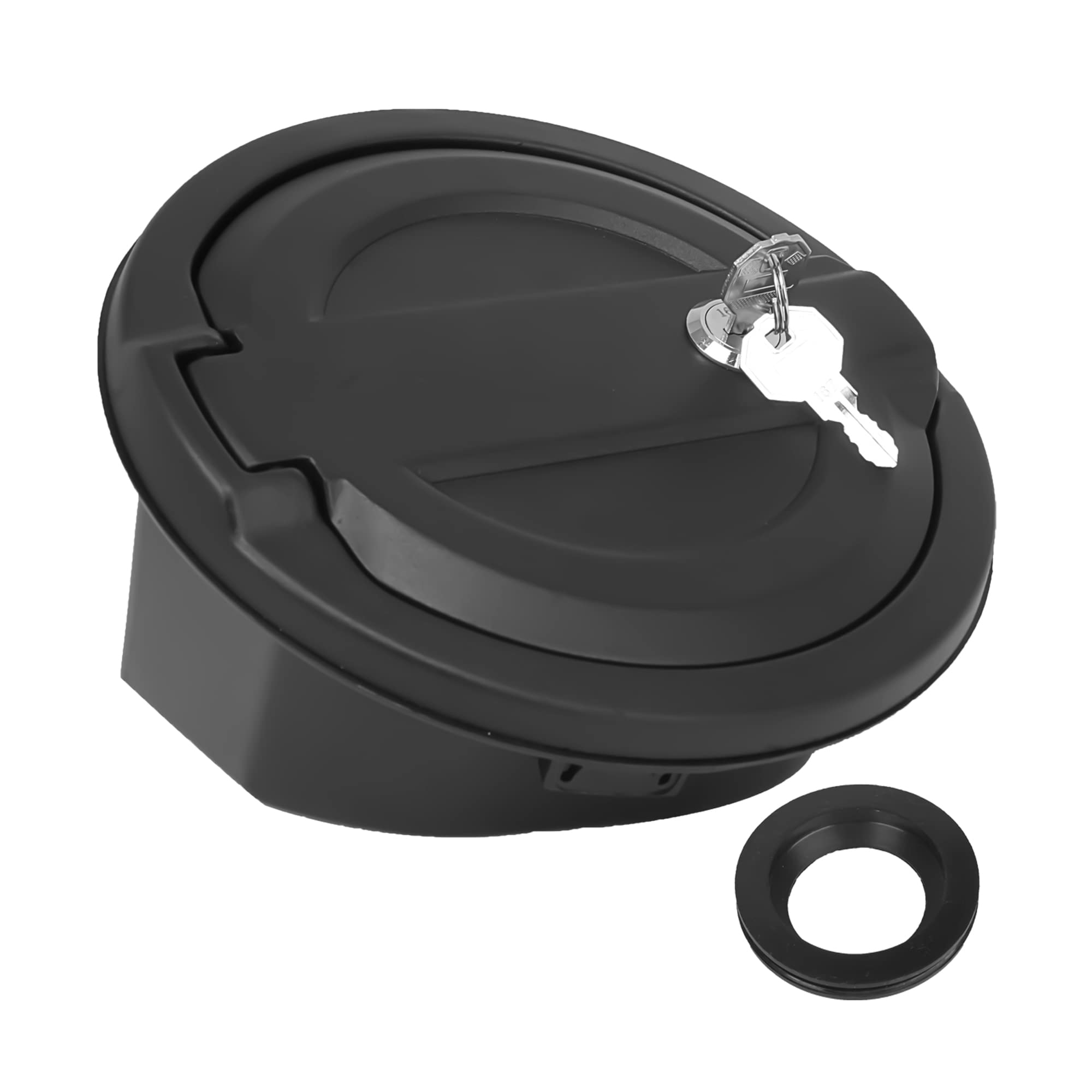 Phamyor Aluminum Alloy Gas Cap Tank Fuel Filler Door Cover for 2018-2022 Jeep Wrangler JL JLU Sports Sahara Rubicon & Unlimited 2 & 4 Door Accessories, Locking Type, Black