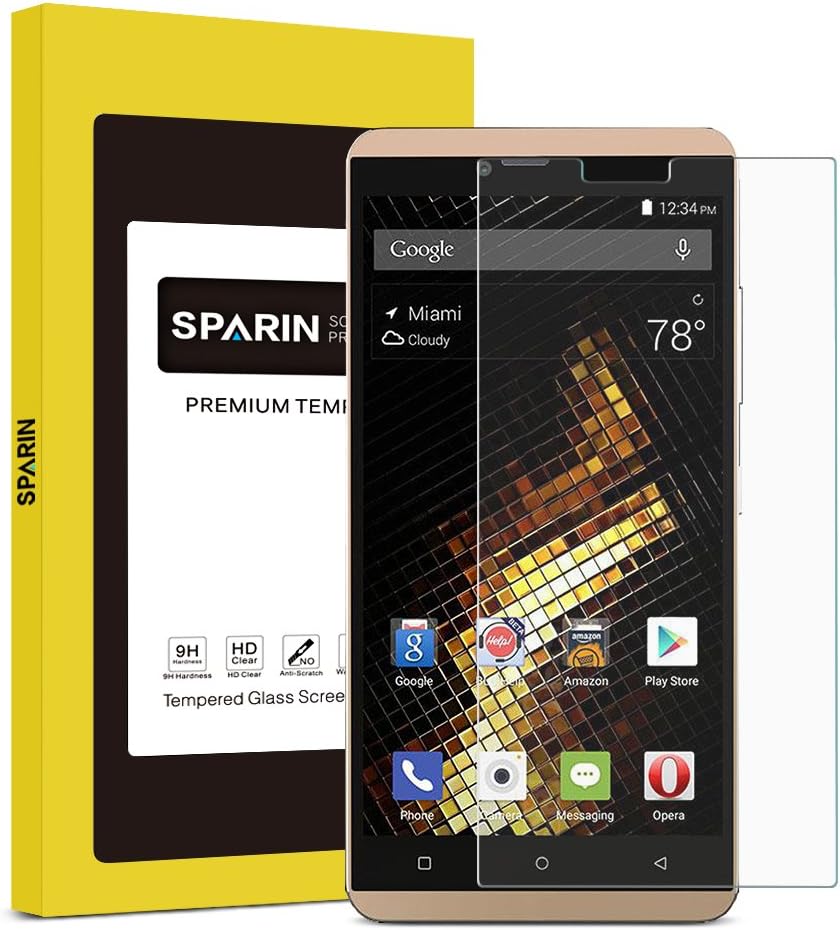 SPARIN Blu Vivo XL Screen Protector 0.3MM [2.5D HD Tempered Glass] [Easy Re-Install] [Bubble Free] [Touch Sensitive] Phone Protector for Blu Vivo XL [5.5 Inch]