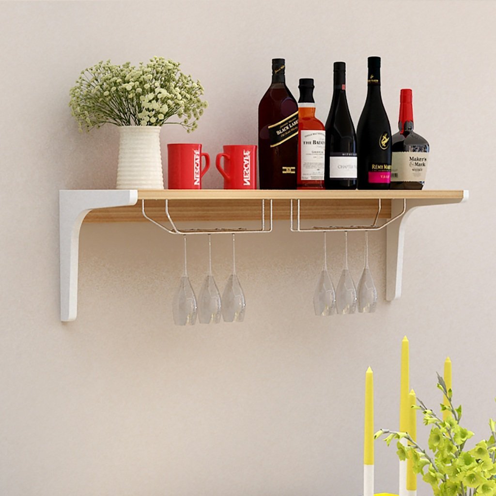 Étagère murale créative en bois noble pour décoration restaurant