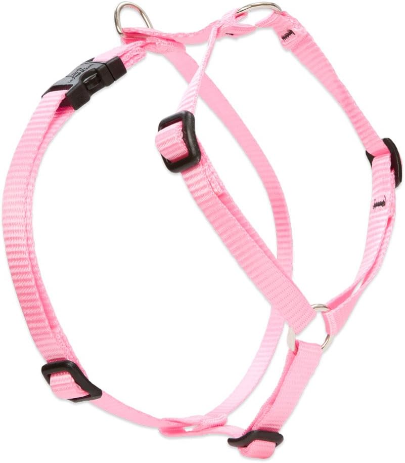 LupinePet Basics 1/2" Pink 12-20" Adjustable Roman Dog Harness for Small Dogs
