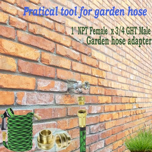YOUHO Garden Hose Adapter Connector Heavy-Duty, Solid Brass Fittings Female to Male Adapter, 1 NPT Female Hose Thread x 3/4 GHT Male Hose Thread（1 Pack by YOUHO - Image 4