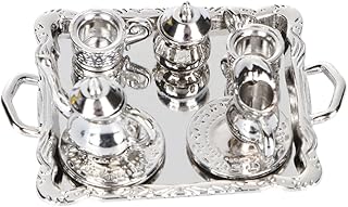 SAFIGLE 1 Conjunto De Xícaras De Chá Vintage Em Miniatura Móveis Mini Móveis Mini Móveis Para Casa De Bonecas Decoração De Casa De Bonecas Mini Jogo De Chá Mini Jogo De Chá Adorno