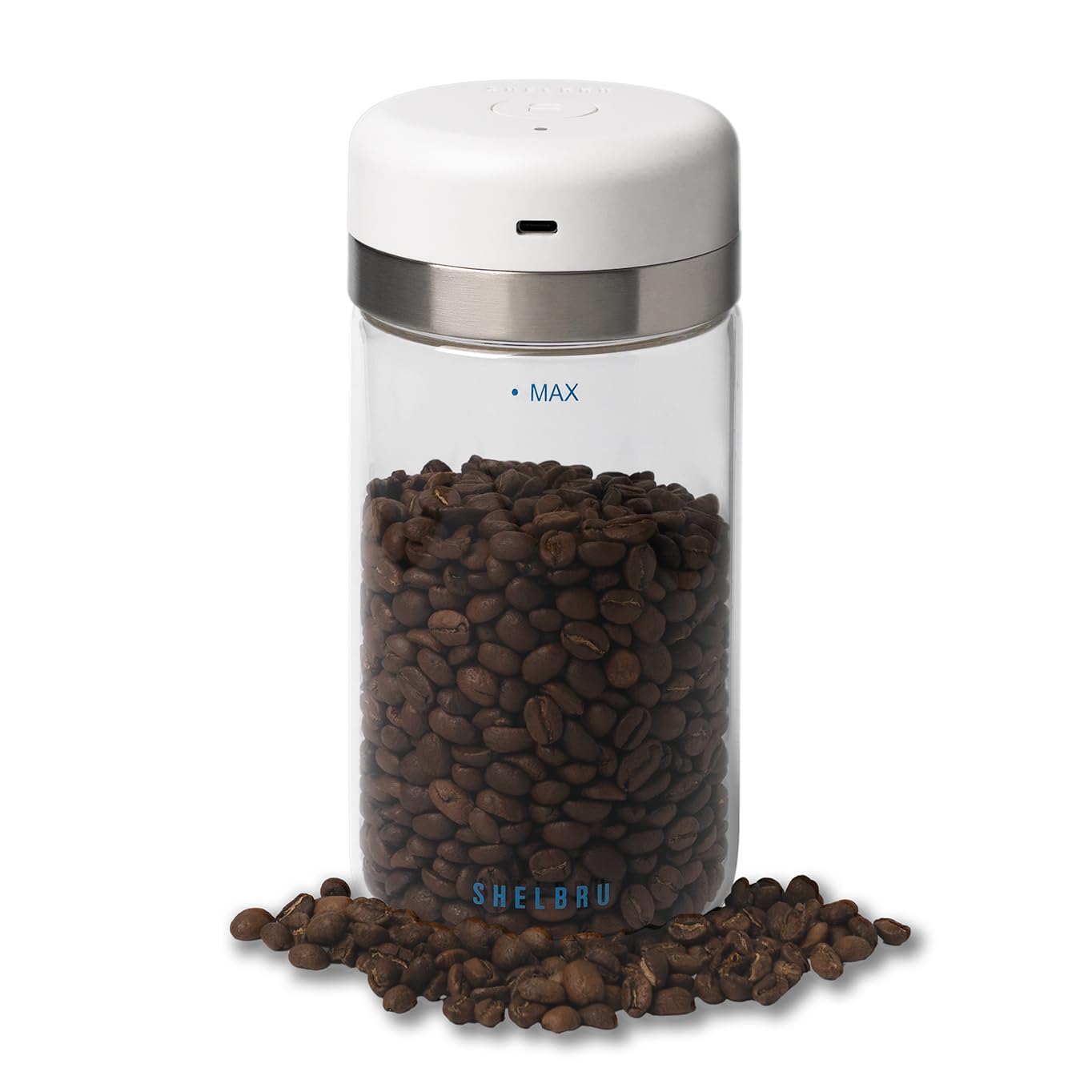 Shelbru Next-Gen Smart Coffee Canister 10.5oz Electric Vacuum Seal