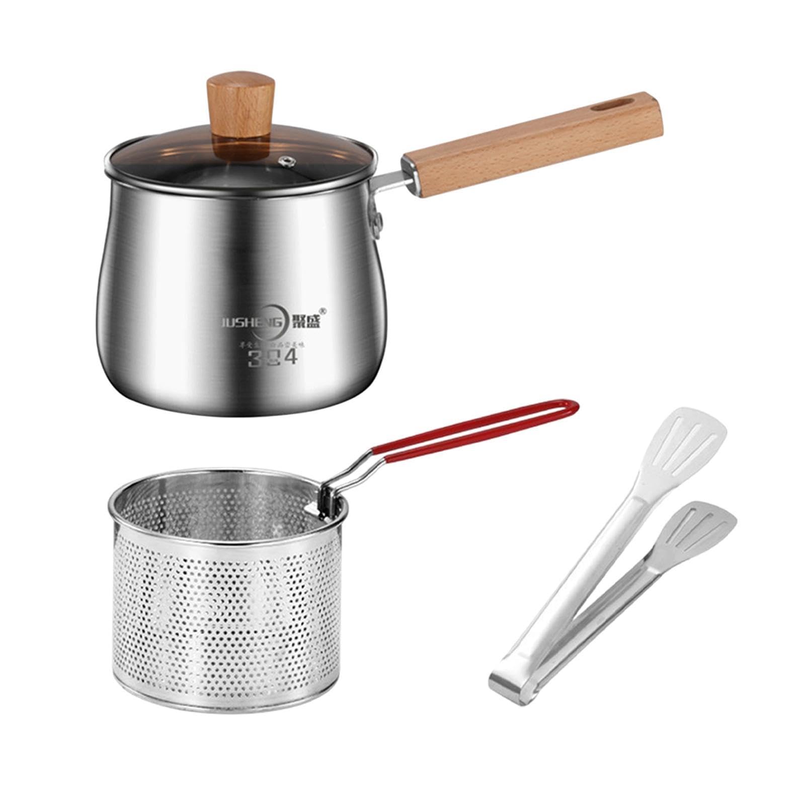 3X Deep Fryer Set Cookware Thick Small Deep Fryer Pot for Party Home-image-15