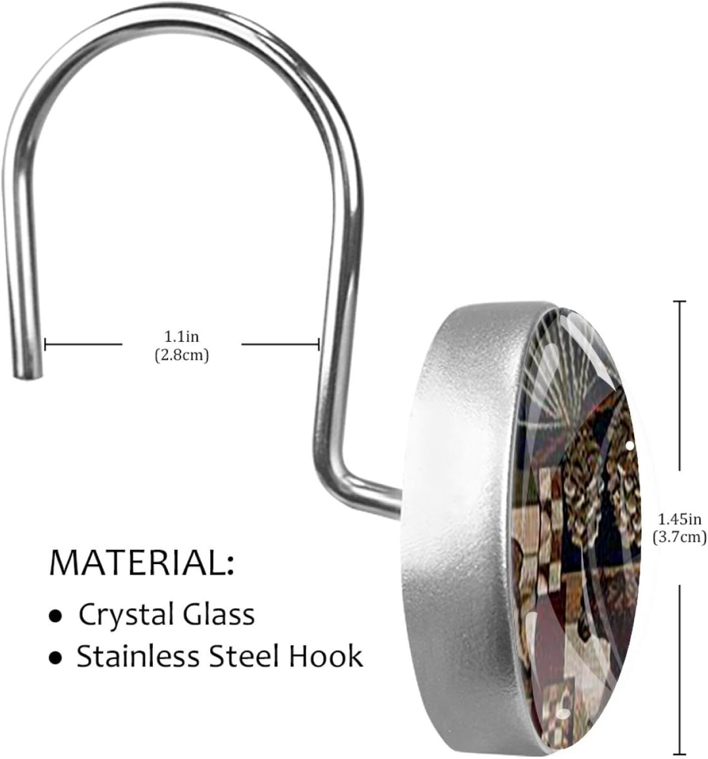 Rustic Lodge Bear Moose Deer Decorative Shower Curtain Hooks Rings Set of 12 Hooks for Shower Curtain Rustproof Curtain Rings for Bathroom