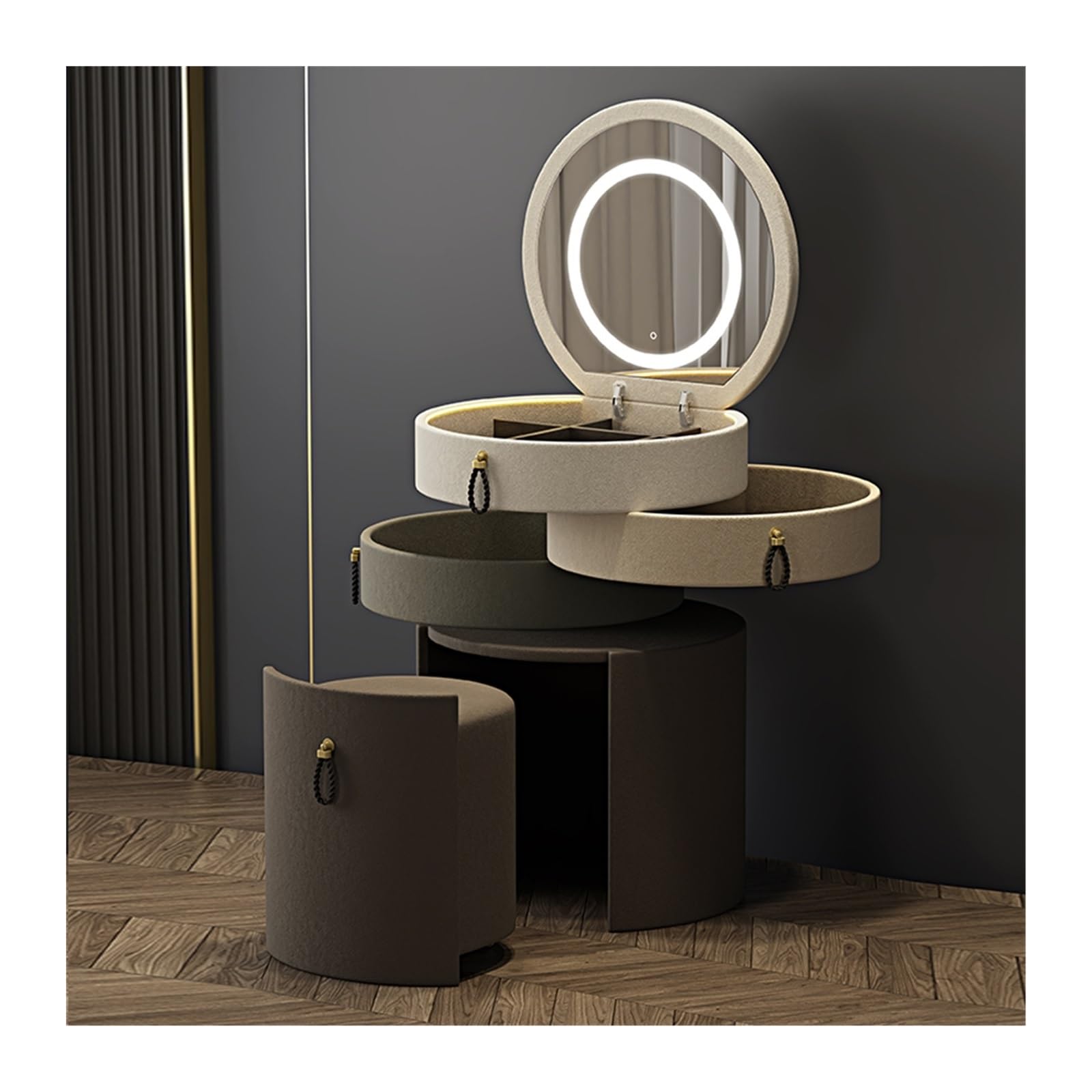 CGCSYZ Vanity Desk Modern Luxury Vanity Table Bedroom Mirror Makeup Chair Dressing Table Bedside Study Service Lounge Suite Furniture Makeup Dressing Table (C)