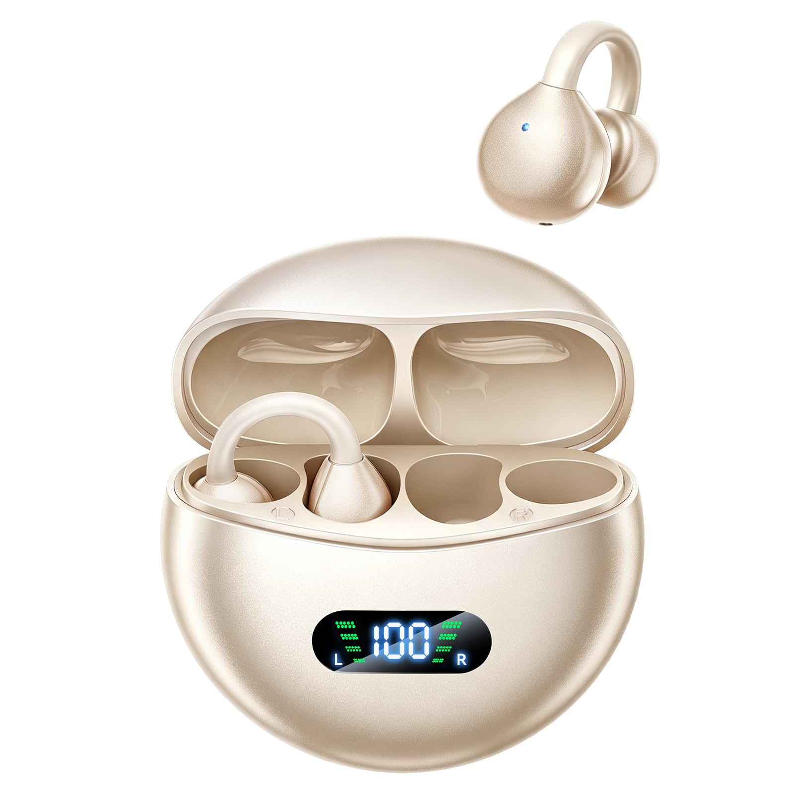 Clip-On Earbuds M79 Open Ear Ear Buds Wireless Headphones(Skin) | Wireless Bluetooth 6.0…