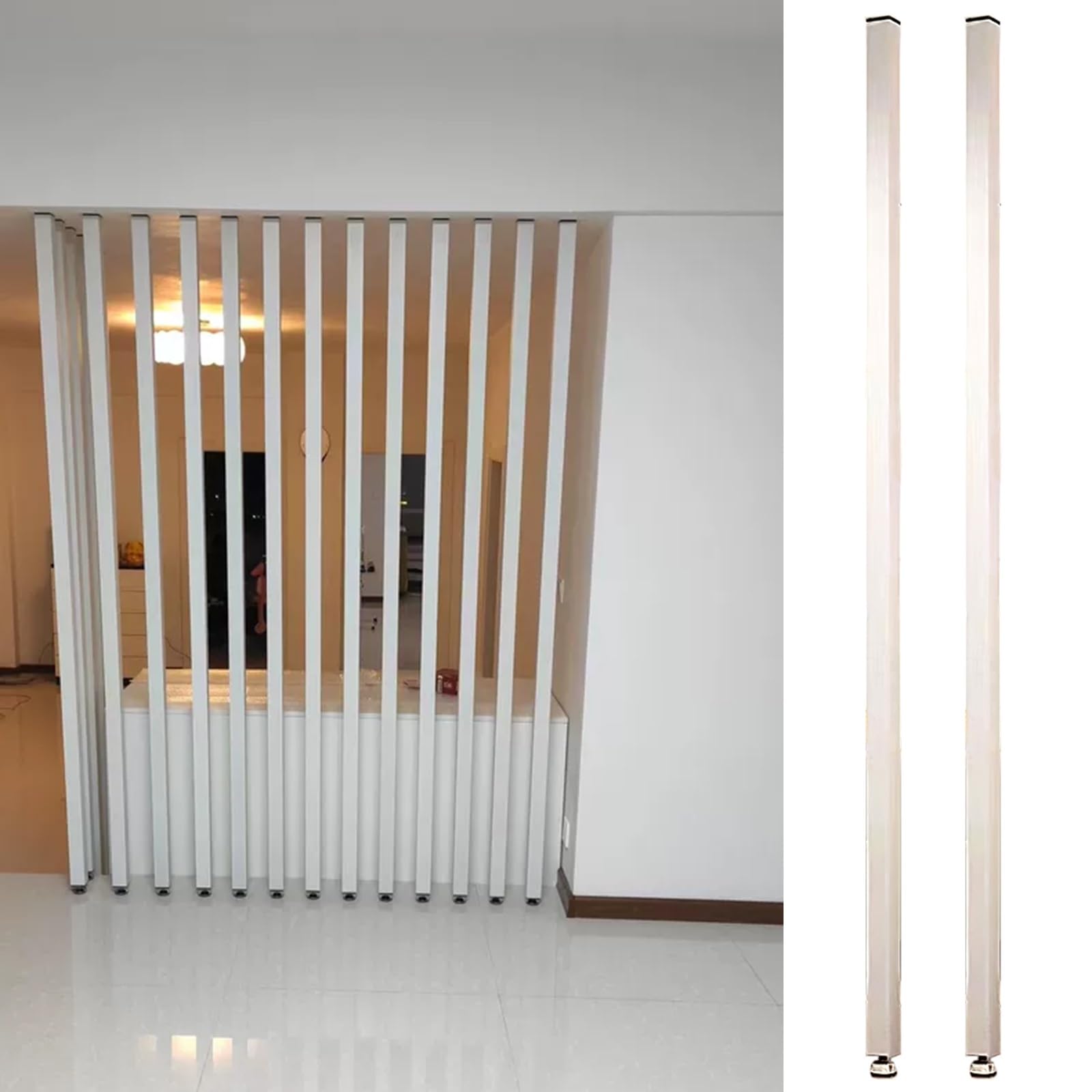 Lattes en aluminium Divi 240 cm claustra design pour hall d'hôtel et salon moderne