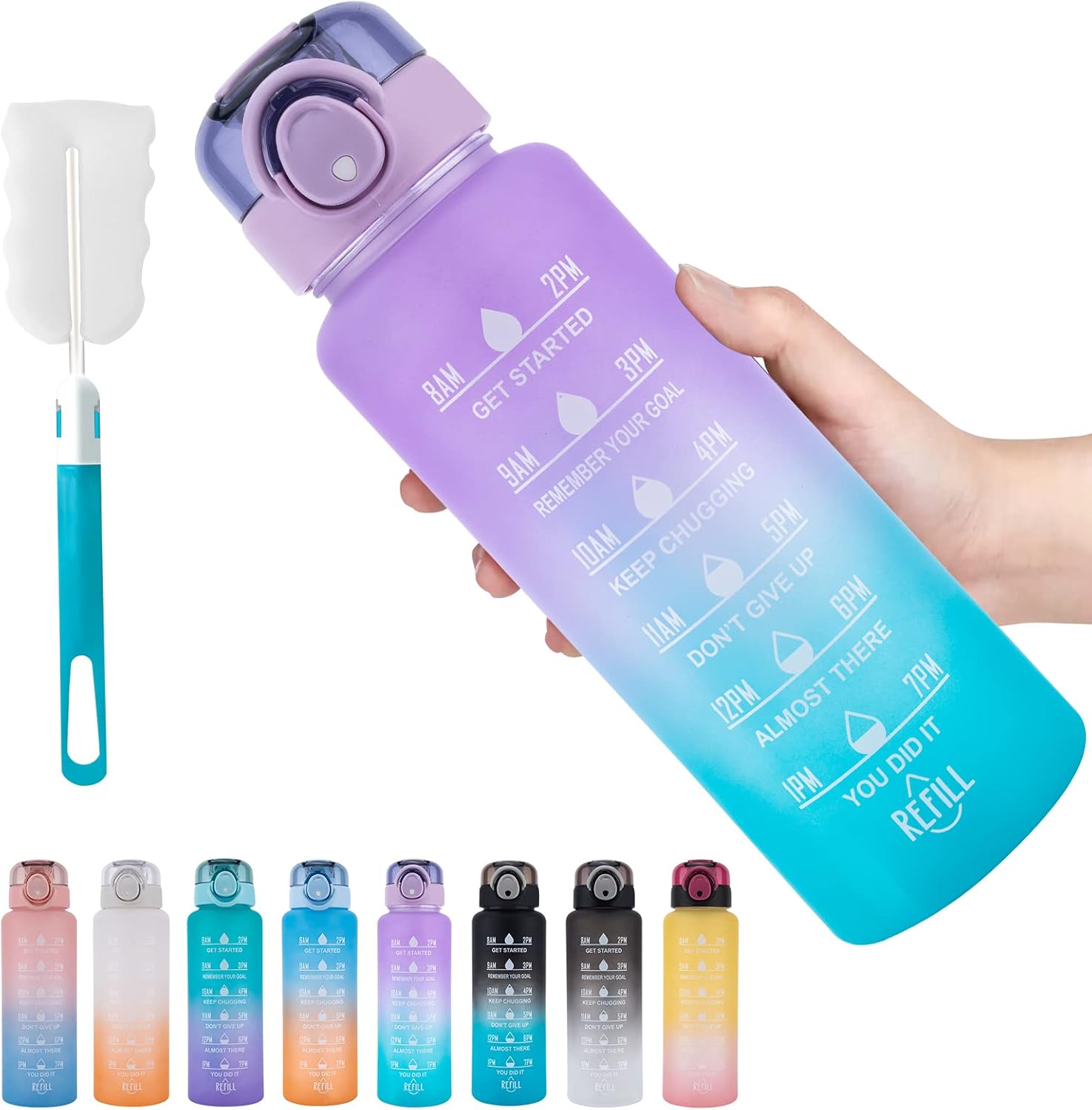 Borraccia Infermiera Åvix 1L Tritan - Senza BPA Con Filtro Frutta E Spazzola - Foto 8