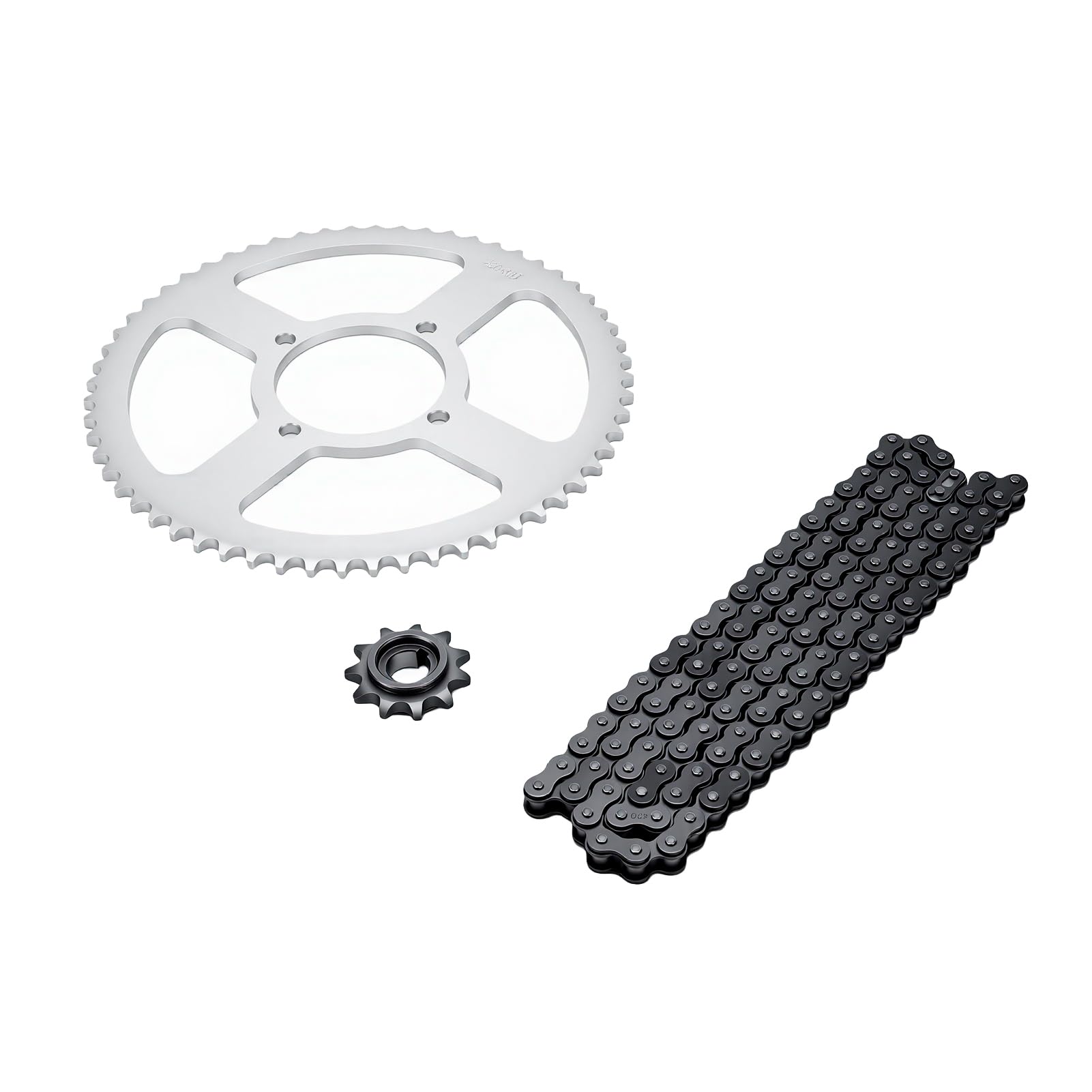 Akozon Juego de Transmisión 420 con Cadena 146E, Piñón 11T Delantero y 60T Trasero. Hecho de Material Resistente y Duradero para Transmisión de ATV, Moto Quad.